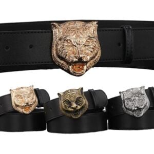 Cinturón de Cuero GUCCI "Tigre" - Hebilla Metal Alta Calidad