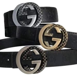 Cinturon GUCCI "Dorado/Plateado" - Cuero Hebilla Dorado