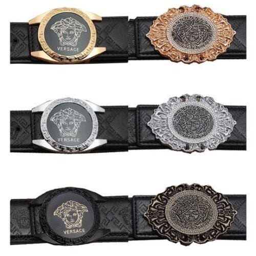Cinturones LV VERSACE – Cuero Hebilla Metal Alta Calidad