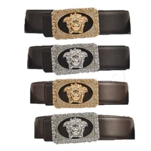 Cinturones VERSACE "ELEGANTE" – Cuero Hebilla Metal Alta Calidad