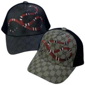 Gorro GUCCI de SOL "Snake Serpiente Negro Beige Cafe" - ALTA CALIDAD
