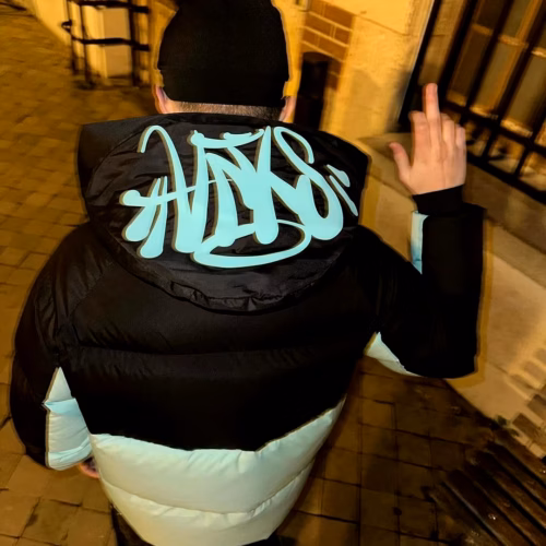 Alternative view of Casaca Parka SYNA "Negro/Celeste" PREMIUM + ACCESORIOS