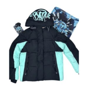 Casaca Parka SYNA "Negro/Celeste" PREMIUM + ACCESORIOS