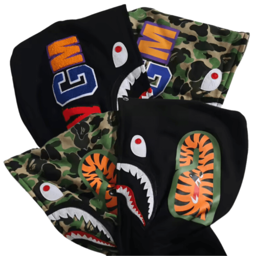 POLERON BAPE "DOBLE GORRO" NEGRO - Imagen 2