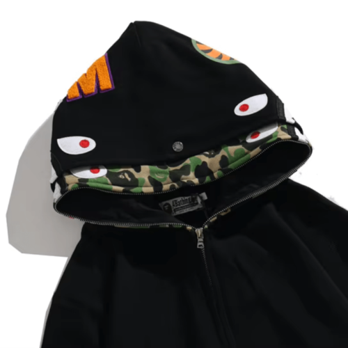 POLERON BAPE "DOBLE GORRO" NEGRO - Imagen 3
