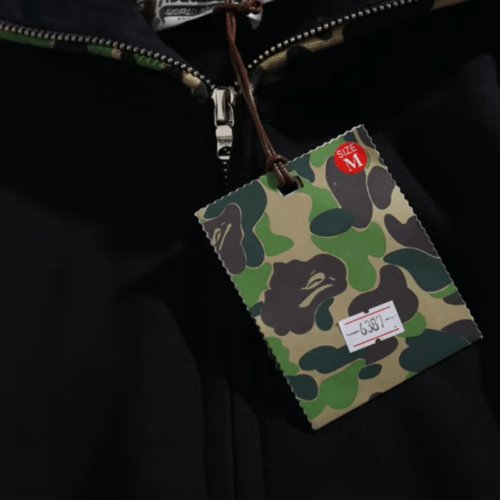 POLERON BAPE "DOBLE GORRO" NEGRO - Imagen 6