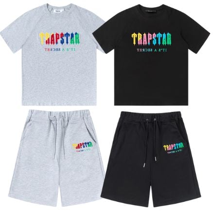 Conjunto TRAPSTAR Verano BORDADO Estilo Toalla Polera Short