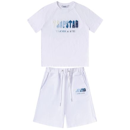 Alternative view of Conjunto TRAPSTAR Verano Polera Short BORDADO "Blanco/Celeste/Azul"