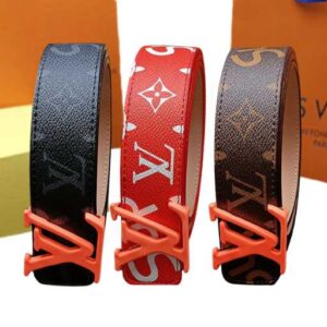 Cinturones LV LOUIS VUITTON "Hebilla Naranja" Alta Calidad