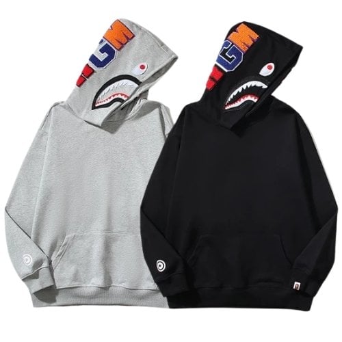 Polerón BAPE "Lisos" "Negro/Gris" Algodón Polar