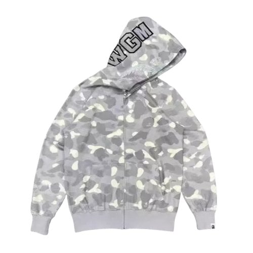 Alternative view of Polerón BAPE "CAMUFLAJE" "Negro/Blanco" Algodón Bordado DETALLES TORNASOL