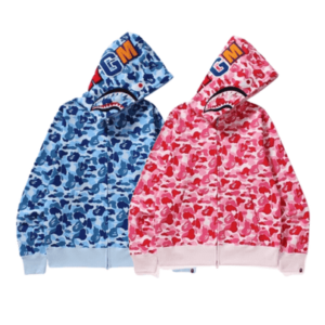 Polerón BAPE "CAMUFLAJES" "Azul/Rosa" Algodón Polar BORDADO