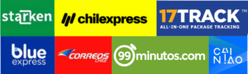 Operadores logísticos: Starken, Chilexpress, Blue Express y 17TRACK