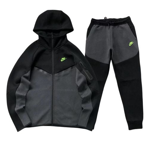 Conjunto NIKE TECH Fleece "Negro/Gris Oscuro" Algodon Real