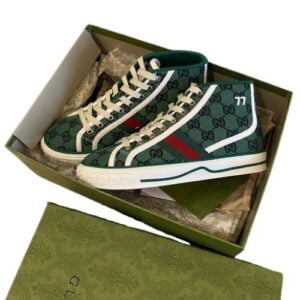 Zapatillas Gucci Tennis 1977 High Top GG "Verde" + CAJA