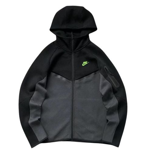 Polerón NIKE TECH FLEECE "Negro/Gris Oscuro" Algodón Real