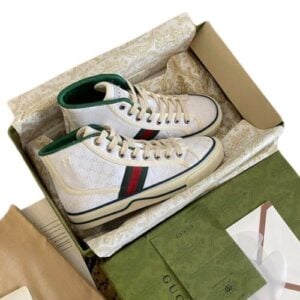 Zapatillas Gucci Tennis 1977 High Top GG "Blanca" + CAJA