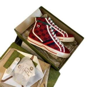 Zapatillas Gucci Tennis 1977 High Top GG "Roja" + CAJA