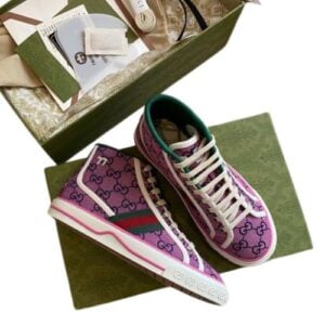 Zapatillas Gucci Tennis 1977 High Top GG "Rosa" + CAJA
