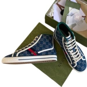 Zapatillas Gucci Tennis 1977 High Top GG "Azul" + CAJA