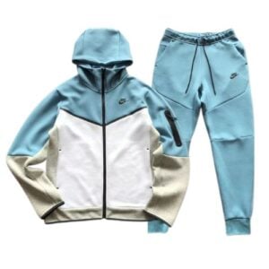 Conjunto NIKE TECH Fleece "Celeste/Blanco" Algodon Real