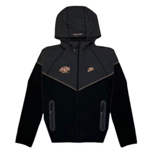 Polerón NIKE TECH x SYNAWORLD CENTRAL CEE "Negro/Gris" Algodón Mejor Calidad