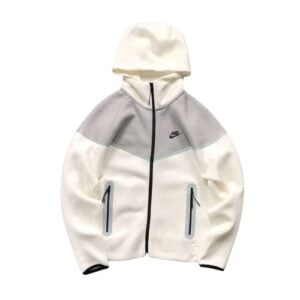 Polerón NIKE TECH 2025 "REFLECTANTE" Algodón Premium Gris/Blanco
