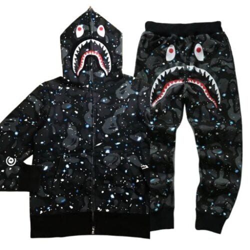 Conjunto BAPE SHARK "Galaxia Space" Algodón Puro