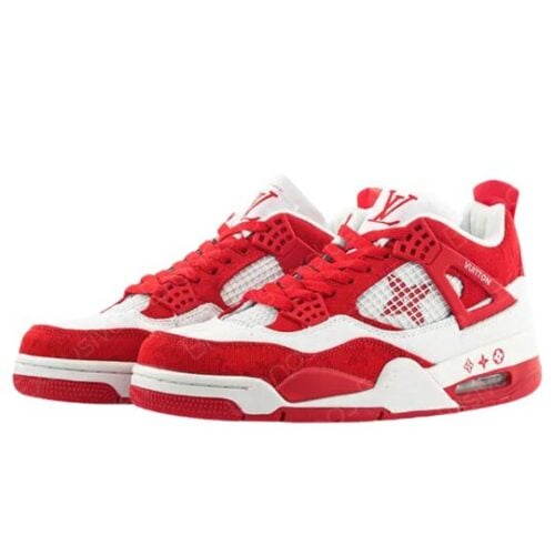 JORDAN RETRO 4 x LV LOUS VUITTON "White Red Blancas Rojo"