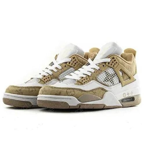 JORDAN RETRO 4 x LV LOUS VUITTON "White Beige Blancas Beige"