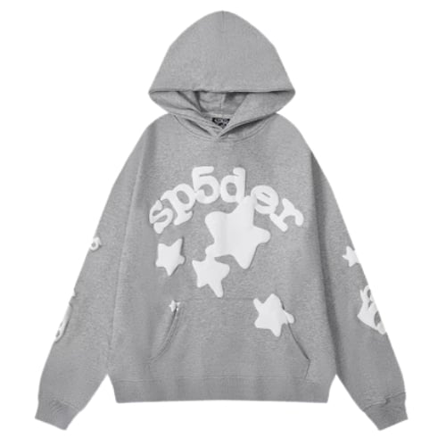 Polerón Sp5der Gris Stars –  Premium Algodon Real