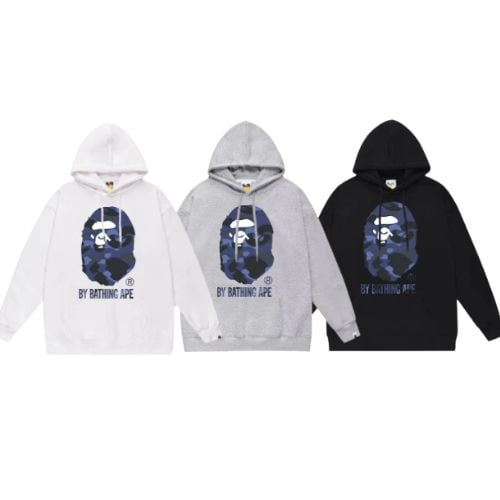 Polerones BAPE "Logo Azul" Algodón ALTA CALIDAD