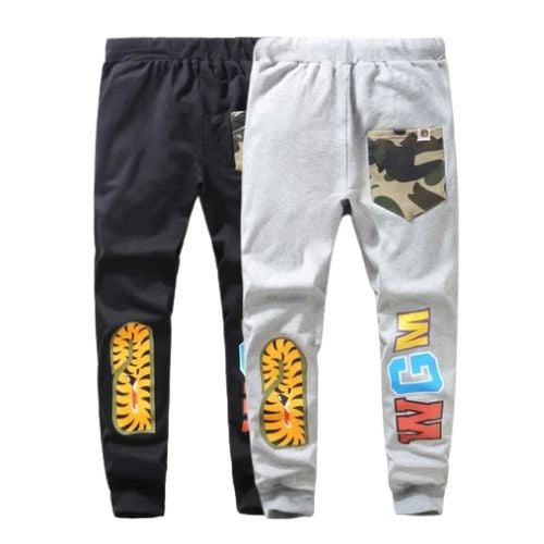 Alternative view of Pantalón Buzo BAPE "NEGRO/GRIS" Algodón ALTA CALIDAD