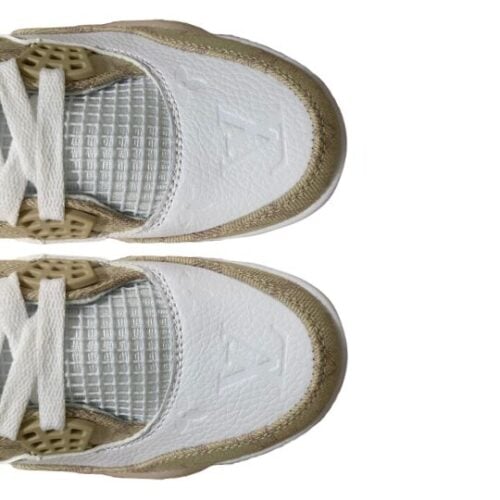 JORDAN RETRO 4 x LV LOUS VUITTON "White Beige Blancas Beige" - Imagen 4