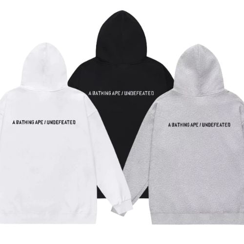 Alternative view of Polerón BAPE "NEGRO/BLANCO/GRIS" Algodón ALTA CALIDAD