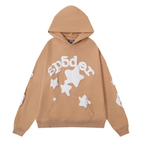 Polerón Sp5der Beige Stars –  Premium Algodon Real