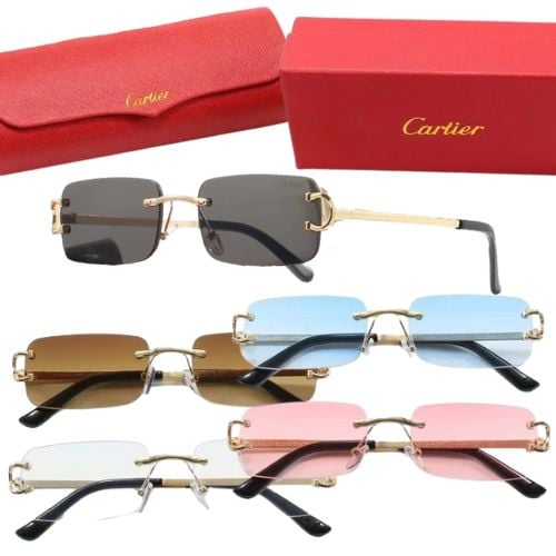 Lentes estilo Cartier sin marco – set 5 colores con caja