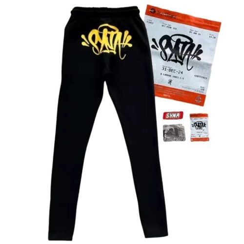 Pantalón Buzo SYNA WORLD "Negro/Amarillo" Algodón + BOLSA y STICKERS