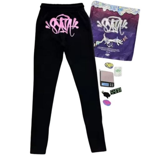 Pantalón Buzo SYNA WORLD "Negro/Rosa" Algodón + BOLSA y STICKERS