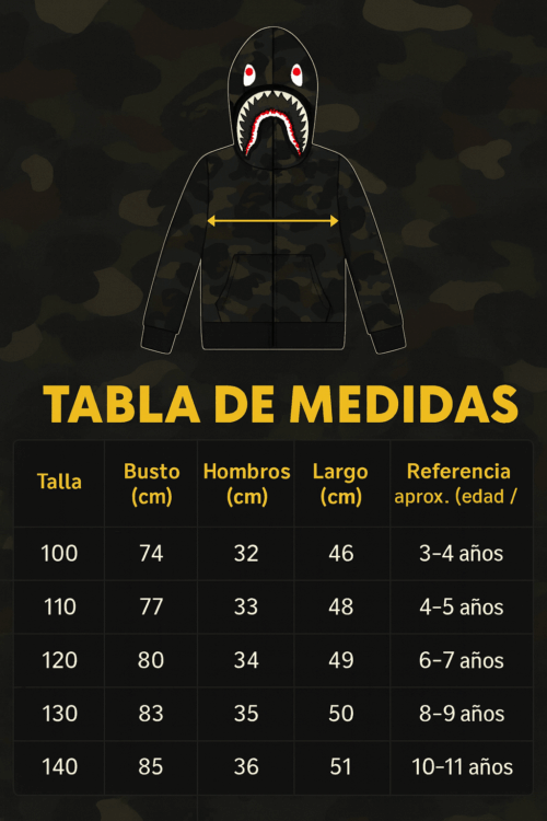 Polerón BAPE Algodón Bordados | Niños Niñas 3 a 11 Años - Imagen 2