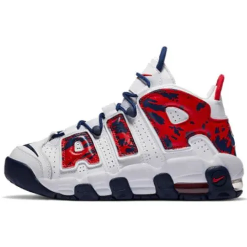 Nike Air More UPTEMPO "White Blue Red Navy Camo" Rojo Blanco