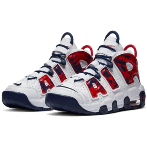 Alternative view of Nike Air More UPTEMPO "White Blue Red Navy Camo" Rojo Blanco