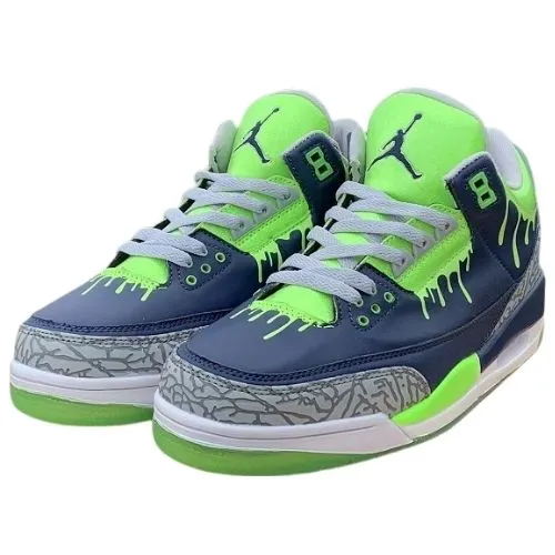 Alternative view of Air Jordan 3 Retro "Doernbecher Hugo” Negro Verde