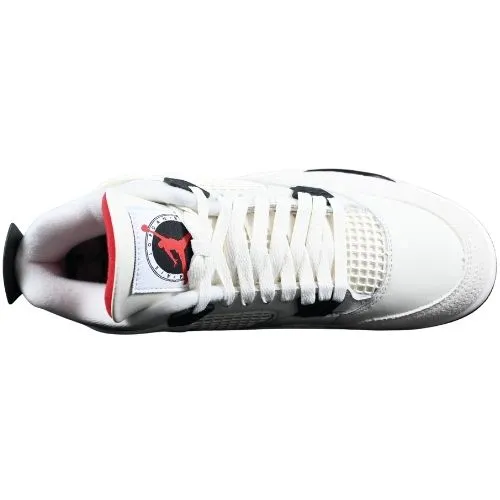 Alternative view of Air Jordan Retro 4 "Flight Club Sail/Black University Red" Blanco Rojo