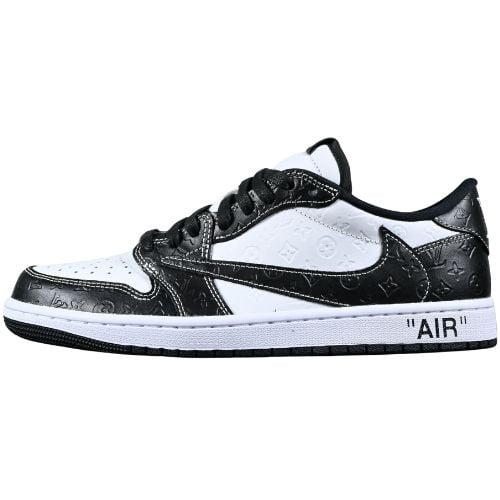 Air Jordan Retro 1 LV TRAVIS SCOTT Cactus Jack Low "Panda Monograma" Louis Vuitton Negro Blanco