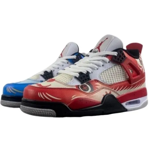 Air Jordan Retro 4 "Dragon Year Lion Blue and Red Mandarin Duck"