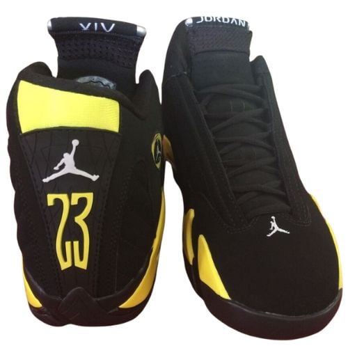 Alternative view of Air Jordan Retro 14 “Thunder” Negro Amarillo