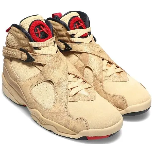 Alternative view of Air Jordan Retro 8 "SE Rui Hachimura Black Samurai" Twine/Gym Red-Black-Sesame