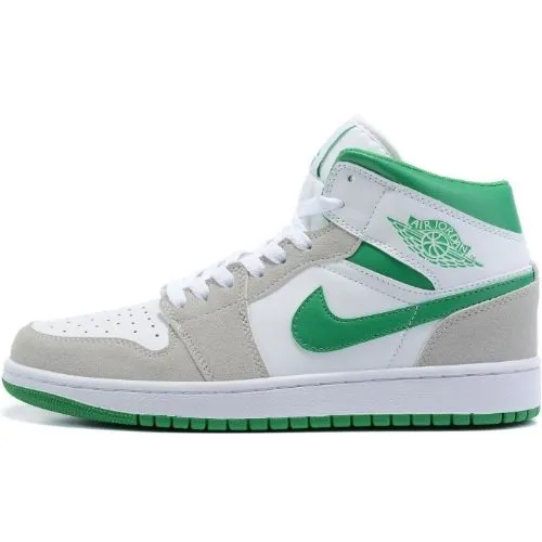 Nike Air Jordan 1 Retro "Light Smoke Grey Pine Green" Blanco con Gris y Logo Verde