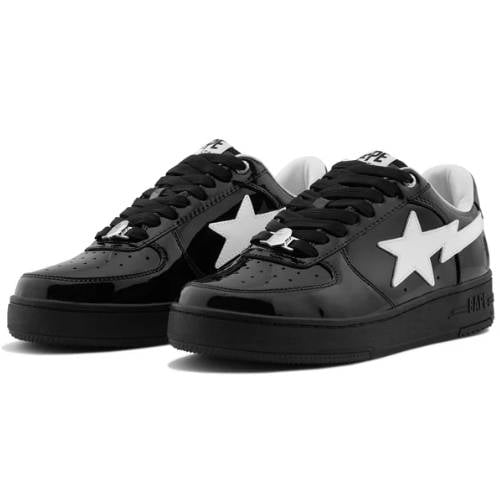 Alternative view of BAPEA A Bathing Ape Sta Patent Leather Black White